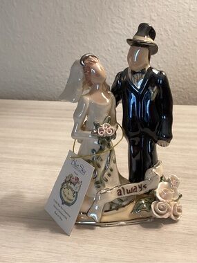 Blue Sky Ceramics 'Always' Wedding Couple Porcelain Sculpture - Cream & Black